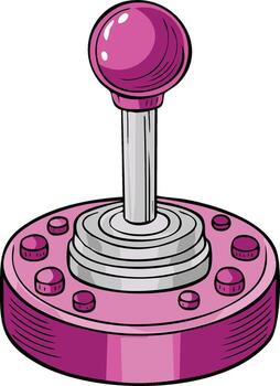 Vibrant Pink Arcade Joystick Retro Game Controller Illustration with Multiple Buttons vector