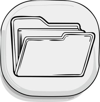 Stacked Document Folders Icon Outline Style Simple Graphic vector