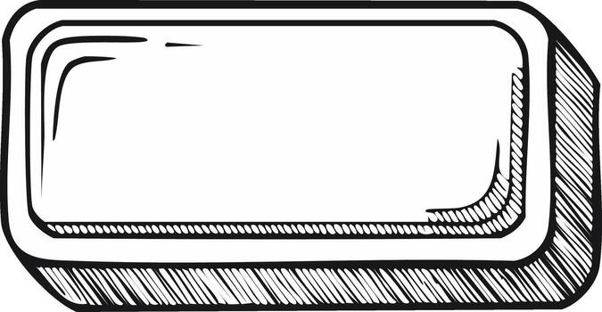 Hand-drawn rectangular outline with shading vector