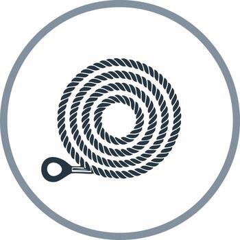 Coiled rope in a circle for design and nautical concepts vector