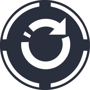 Circular arrow symbol icon for refresh, reload, update, repeat, and process concepts vector