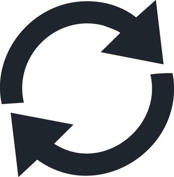 oscuro circular flechas icono simbolizando actualizar, recargar, reciclar, repetir, y continuo proceso vector