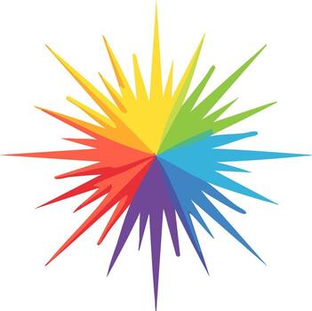 Vibrant Color Wheel Burst Graphic Sharp Points Abstract Design Spectrum vector