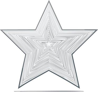 Abstract concentric star shape with a hypnotic linear pattern creating an optical illusion vector