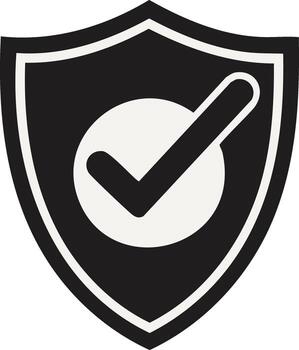 Shield Icon with Check Mark for Security and Protection vector