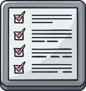 Checklist with Checkmarks and Lined Items Symbolizes Tasks, To-Do Lists, Surveys, and Compliance vector