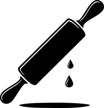 Rolling Pin Illustration with Dripping Dough for Baking and Culinary Applications vector