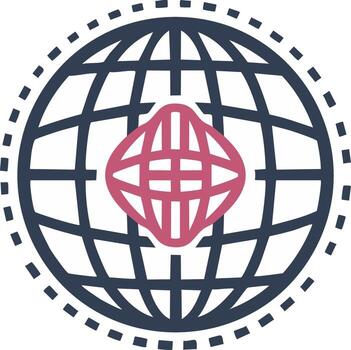 global red conexión icono con estilizado mundo globo símbolo vector