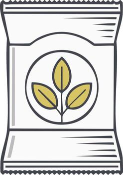 Seed Packet Design Illustration with Golden Leaves in Circle Symbol Simple Style vector