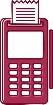 Terminal with keypad and printed receipt isolated on white vector