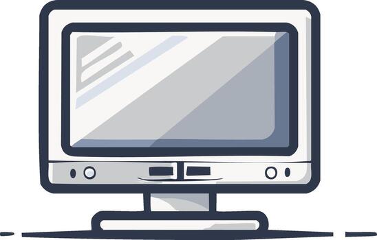 retro computadora monitor con un simple, limpiar diseño y reflexivo pantalla vector