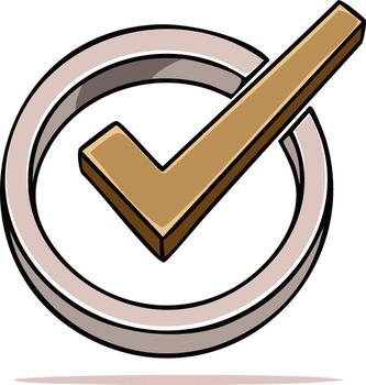 3D Checkmark inside a Circle Approval, Success, and Validation Concept vector