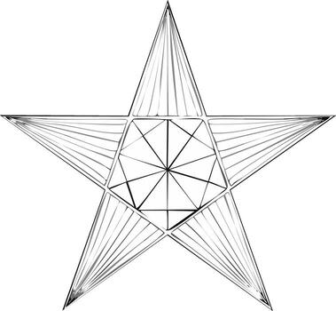 Abstract Star with Geometric Line Art Patterns, Decorative Star Shape, Celestial Symbol vector