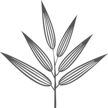 Elegant botanical foliage design with parallel lines inside each leaf vector