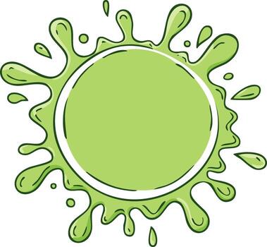 Lime Green Paint Splash Round Frame, Design Element, Graphic Resource, Template with Blank Area vector
