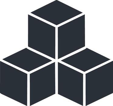 geométrico apilado cubitos sencillo oscuro icono símbolo resumen diseño elemento vector