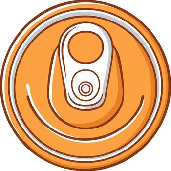 Top view of an orange soda can, with the lid open vector