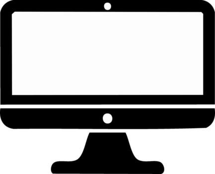 negro y blanco gráfico de un computadora monitor vector