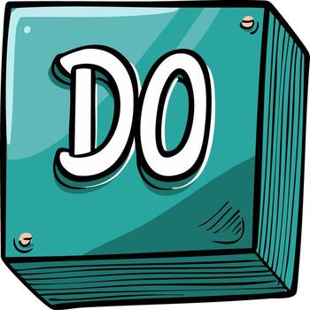 ilustración de cuadrado loseta apilar con el texto hacer en negrita blanco letras vector