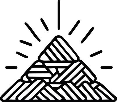 resumen apilado pirámide con rayos minimalista gráfico ilustración vector