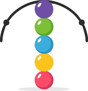 Stacked Colorful Balls Design with a Curve vector