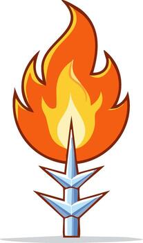 Stylized Illustration of Fire and Ice Element in Dynamic and Animated Illustration vector