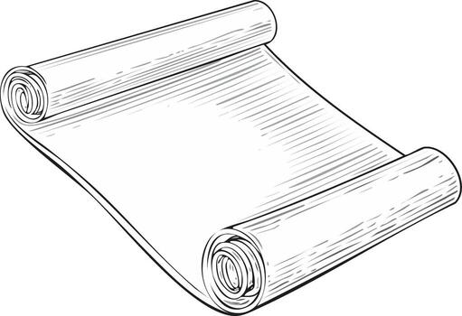 Hand Drawn Sketch of an Unfurled Scroll with Rolled Edges vector