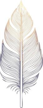 Elegant delicate feather illustration with a subtle natural gradient color palette vector