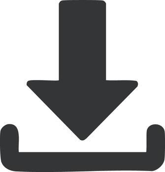 Hand Drawn Download Arrow Icon Digital Data Transfer Symbol User Interface Element vector