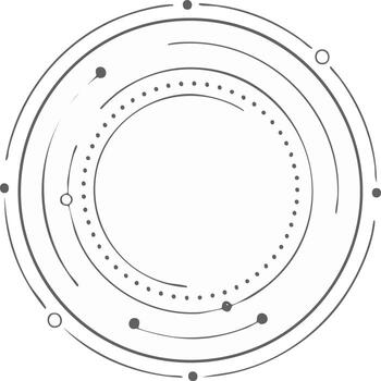Abstract Concentric Circles and Dots Forming a Digital Network Pattern vector
