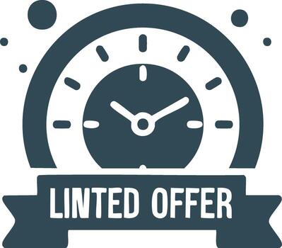 Limited Offer Timer Icon With Clock and Banner vector