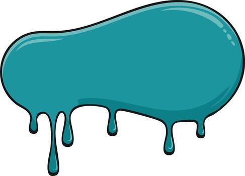 Teal Colored Blob Cartoon Drip Isolated Graphic Element Design Background vector