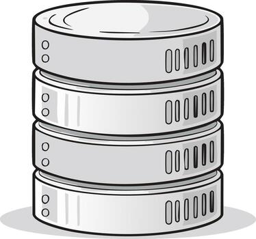 Illustration of a Stack of Data Servers Representing Network Information Storage vector