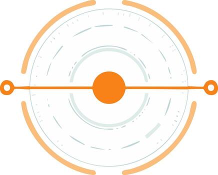 Abstract illustration of a circular shape and line connecting two circles vector