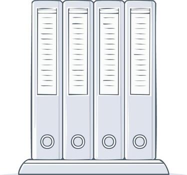 Stack of Office Files Sketch Illustration of Folders Containing Documents Lined Up vector