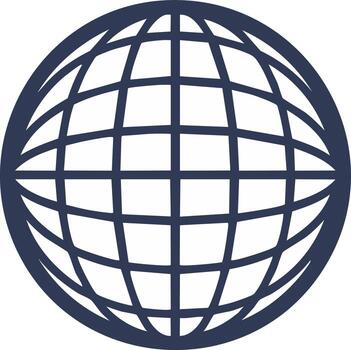 sencillo oscuro azul cuadrícula globo icono simbolizando global red o comunicación vector