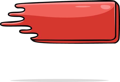Red abstract speed effect banner button liquid drip graphic design element cartoon style vector