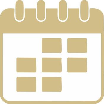 sencillo bronceado de colores calendario icono representando Planificación equipo plazos y hora administración vector