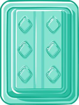 turquesa rectángulo bandeja con en relieve diamante modelo y acanalado frontera vector