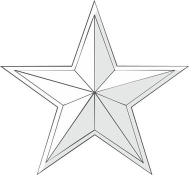 Five Pointed Star Illustration Framed Outline Single Design Element Geometric Shape vector