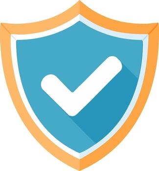 Shield Check Mark Icon Illustration for Protection Security and Confirmation vector