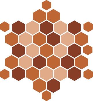 Abstract Hexagonal Mosaic Pattern with Shades of Brown vector