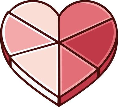 segmentario corazón forma ilustración con rosado y rojo color degradado para amor y compartiendo conceptos vector