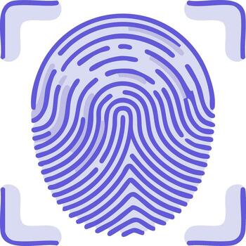 digital huella dactilar identificación seguridad autorización escanear icono con esquina objetivo vector