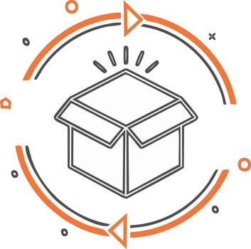 Logistics and E-commerce Delivery and Return Process Cycle Icon vector