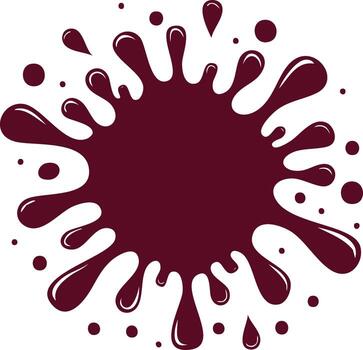 Vibrant Dark Red Paint Splash with Droplets and Splatters on White Background for Abstract Design and Decoration vector