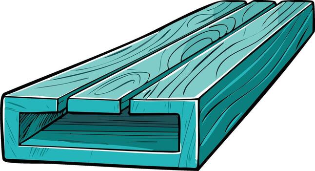 Cartoon aqua planks arranged as a base or support element design vector