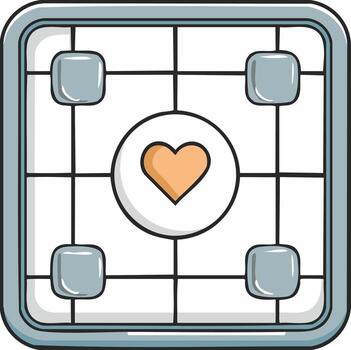 Illustration of a Grid with Heart Shape in Circle Element Symbolizing Love vector