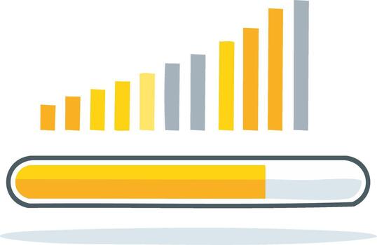 gráfico ilustración de cargando bar y Progreso barras con diferente colores vector