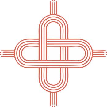 Linear Interweave Shape, Lines, Knot, Abstract Geometric Element, Graphic vector